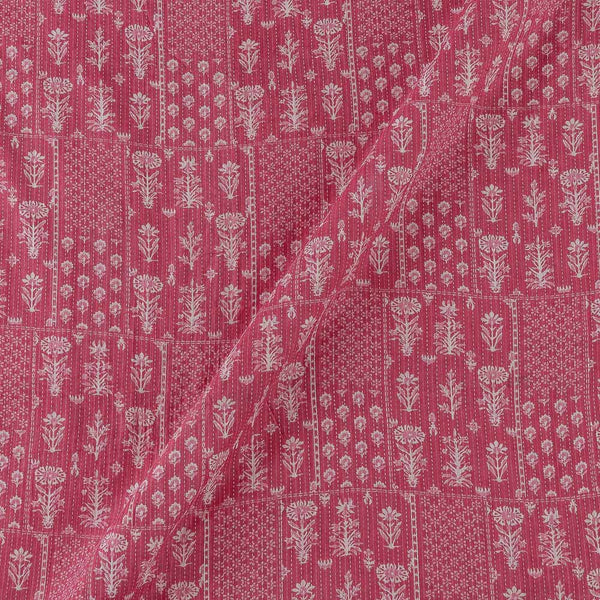 Kantha Cotton Peach Pink Colour Patchwork Inspired Print Fabric Online 9443CH9