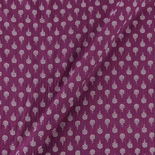 Kantha Cotton Purple Colour Floral Print Fabric Online 9443CO