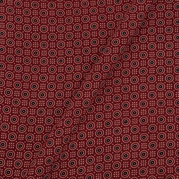 Gamathi Cotton Natural Dyed Geometric Print Maroon Colour 45 Inches Width Fabric