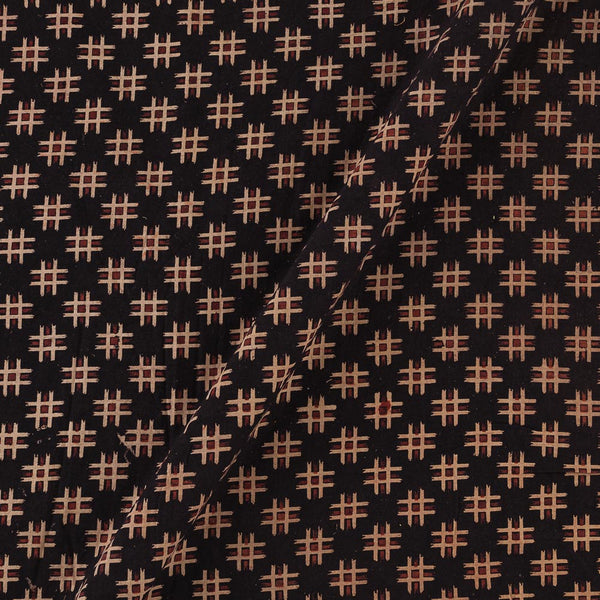 Gamathi Cotton Natural Dyed Geometric Print Black Colour Fabric Online 9445AHI1