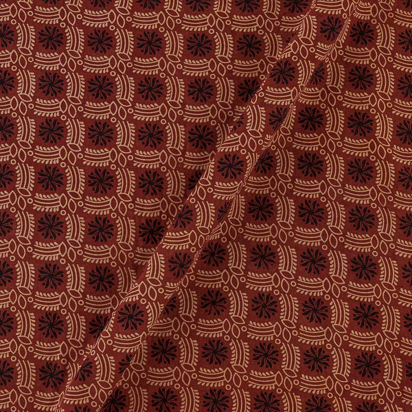 Gamathi Cotton Natural Dyed Leaves Print Maroon Colour Fabric Online 9445AKM2