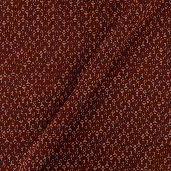 Gamathi Cotton Natural Dyed Small Paisley Print Maroon Colour Fabric Online 9445AKV1