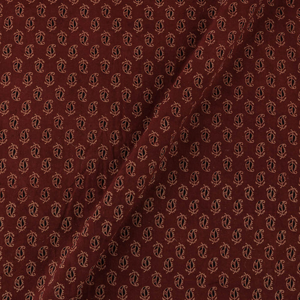 Gamathi Cotton Natural Dyed Paisley Print Maroon Colour Fabric