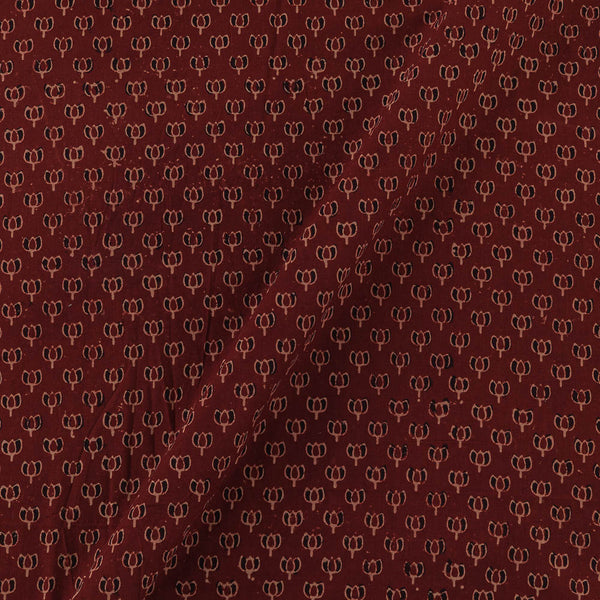 Gamathi Cotton Natural Dyed Floral Print Maroon Colour Fabric Online 9445ALF1