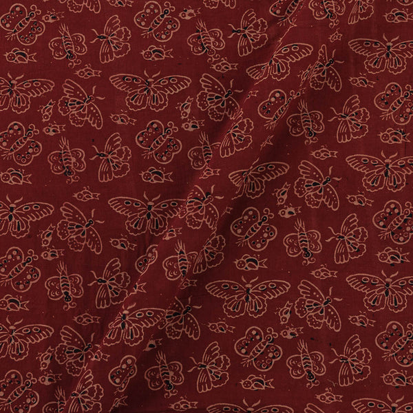 Gamathi Cotton Natural Dyed Quirky Print Maroon Colour Fabric Online 9445ALG2