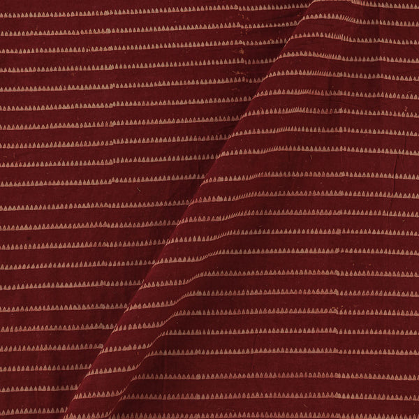 Gamathi Cotton Natural Dyed All over Border Print Maroon Colour Fabric Online 9445ALH1