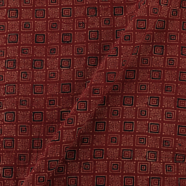 Gamathi Cotton Natural Dyed Geometric Print Maroon Colour Fabric Online 9445ALP2