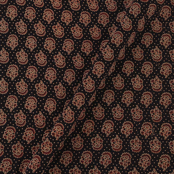 Gamathi Cotton Natural Dyed Black Colour Floral Print Fabric Online 9445ALT1