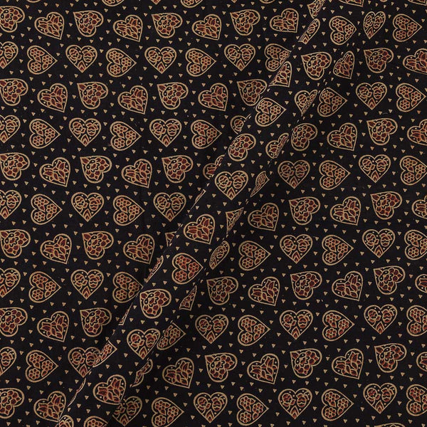 Gamathi Cotton Double Kaam Black Colour Natural Leaves Print Fabric Online 9445AML3