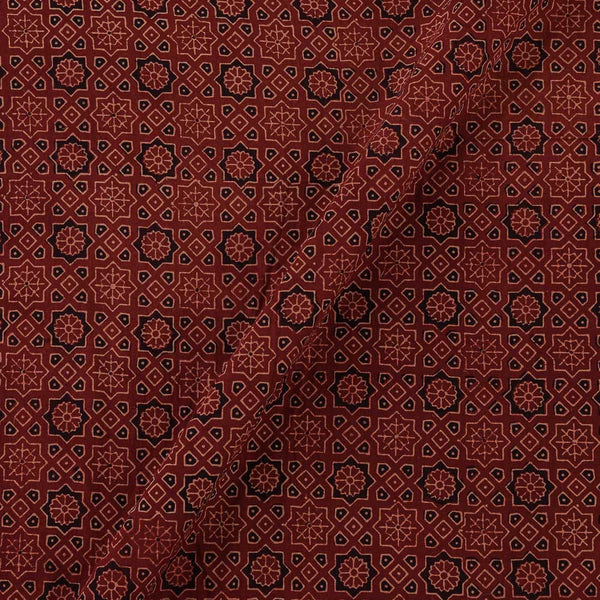 Gamathi Cotton Natural Dyed Maroon Colour Ajrakh Print Fabric Online 9445ET1