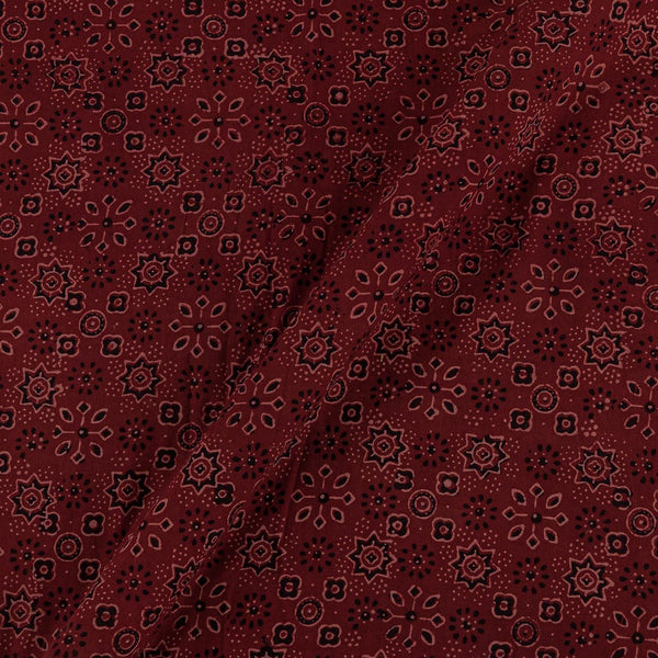 Buy Gamathi Cotton Natural Dyed Geometric Print Maroon Colour Fabric Online 9445J2