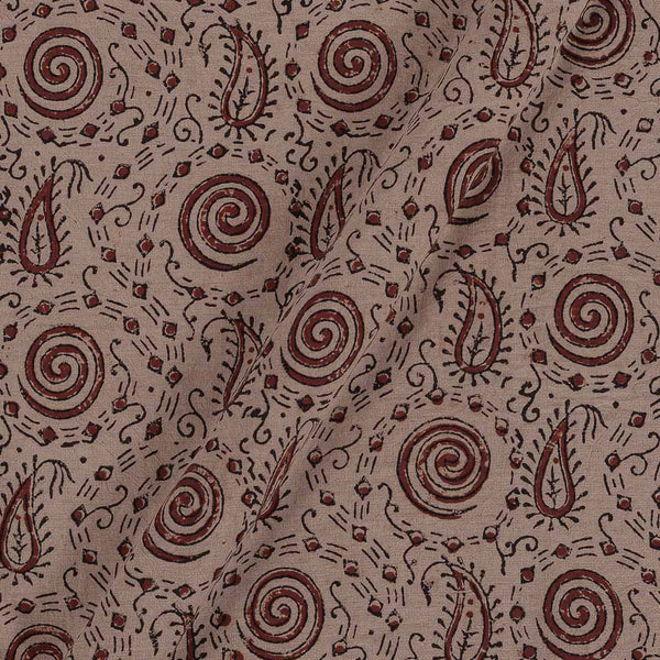 Gamathi Cotton Off White Colour Double Kaam Natural Print  Fabric freeshipping - SourceItRight