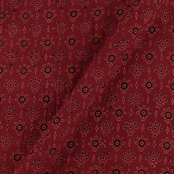 Buy Gamathi Cotton Natural Dyed Floral Print Maroon Colour Fabric Online 9445P2