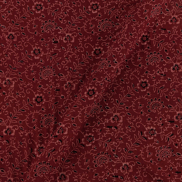 Buy Gamathi Cotton Natural Dyed Floral Jaal Print Maroon Colour Fabric Online 9445U2