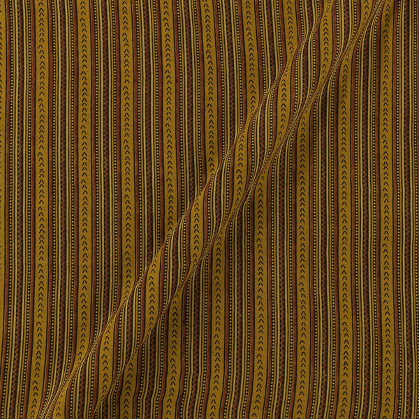 Ajrakh Cotton Mustard Yellow Colour Natural Dye Geometric Lines Block Print Fabric Online 9446AHA4