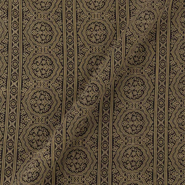 Ajrakh Cotton Dark Cedar Colour Natural Dye Mughal Block Print Fabric Online 9446AHS3