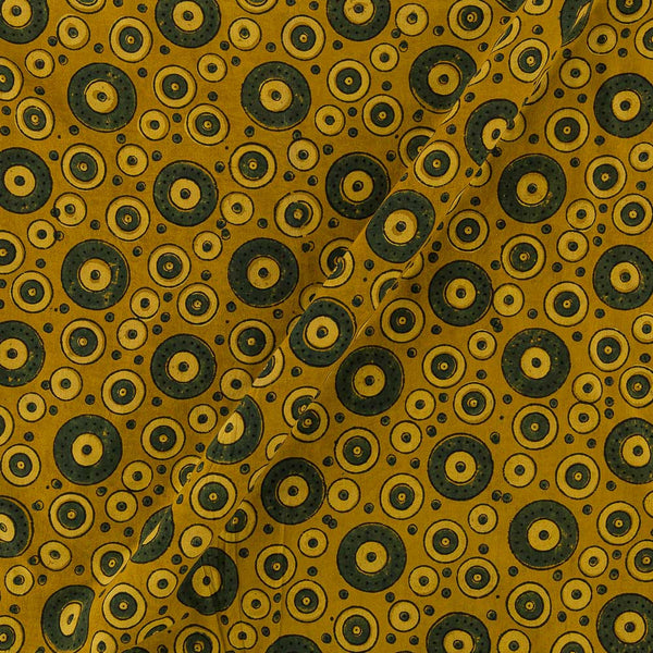Ajrakh Cotton Mustard Colour Natural Dye Geometric Print Fabric Online 9446AJI