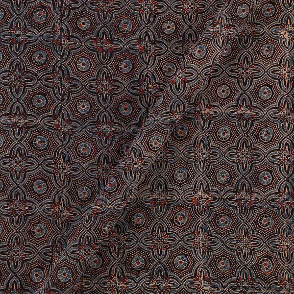 Ajrakh Cotton Carbon Colour Natural Dye Fabric Online 9446AKY