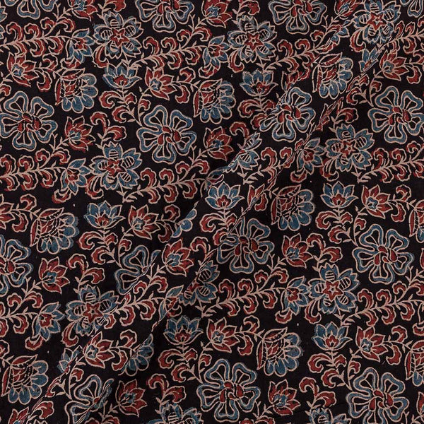 Ajrakh Cotton Black Colour Natural Dye Jaal Block Print Fabric Online 9446O6