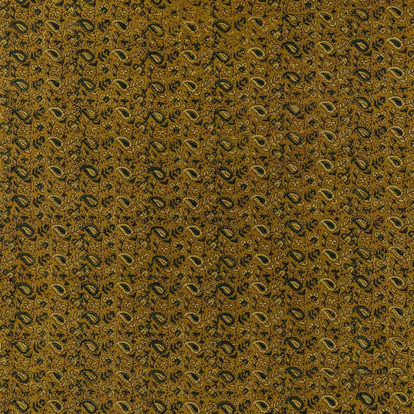 Ajrakh Cotton Mustard Colour Natural Dye Jaal Block Print Fabric Online 9446S6