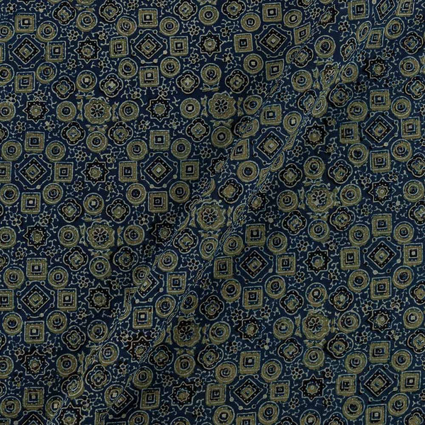 Buy Ajrakh Cotton Steel Blue Colour Natural Dye Print Fabric Online 9446TJ10