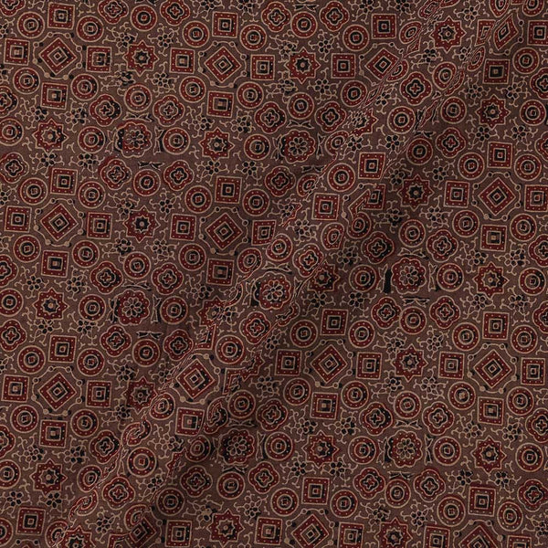 Ajrakh Cotton Mauve Colour Natural Dye Geometric Block Print Fabric Online 9446TJ5