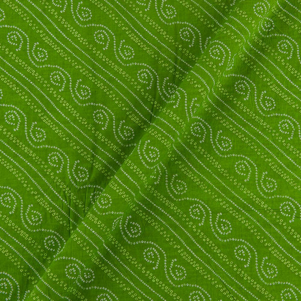 Soft Cotton Green Colour Bandhani Print Fabric