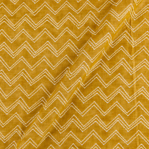 Shibori Themed Mustard Colour Chevron Print Cotton Fabric Online 9450GI3