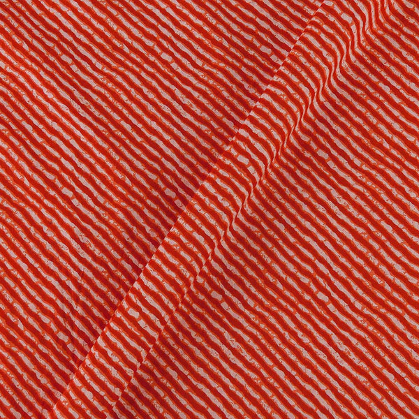 Soft Cotton Fanta Orange Colour Leheriya Print 43 Inches Width Fabric