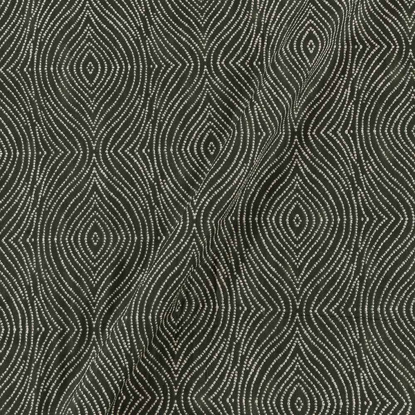 Shibori Themed Mehendi Green Colour Geometric Print Cotton Fabric Online 9450IJ7