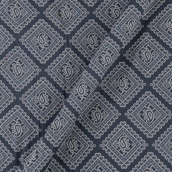 Soft Cotton Steel Grey Colour Paisley Bandhani Print Fabric Online 9450JG1