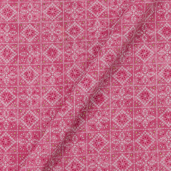 Soft Cotton Pink Colour Gold Foil Bandhani Print Fabric Online 9450JN4