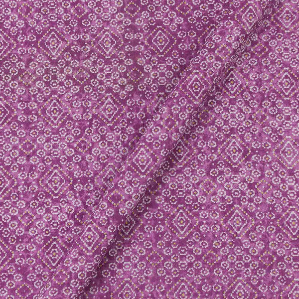 Soft Cotton Purple Colour Gold Foil Bandhani Print Fabric Online 9450JO2