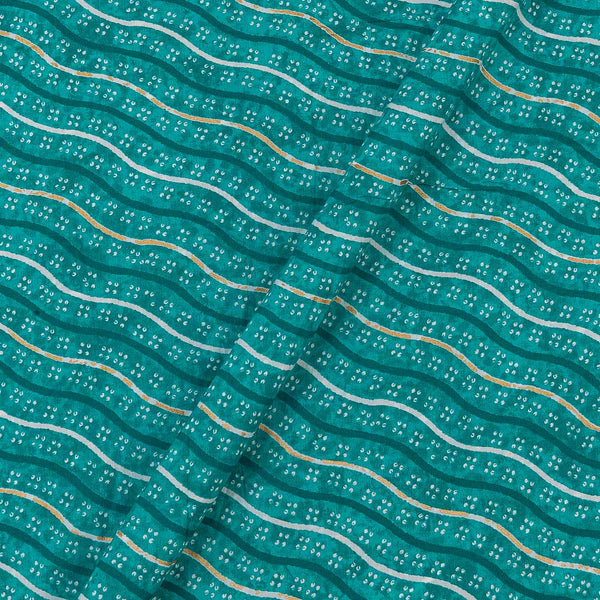Soft Cotton Aqua Marine Colour Gold Foil Leheriya with Bandhani Print Fabric Online 9450JT3
