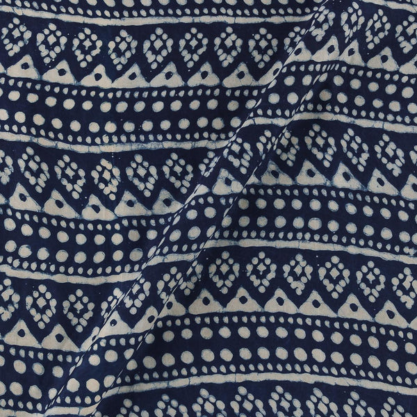 Natural Indigo Dyed All Over Border Block Print on Modal Fabric Online 9458AT