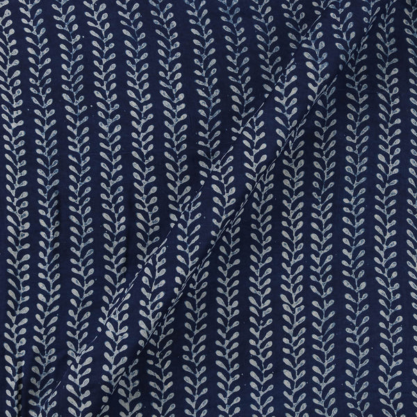 Natural Indigo Dyed All Over Border Block Print on Modal Fabric Online 9458AW