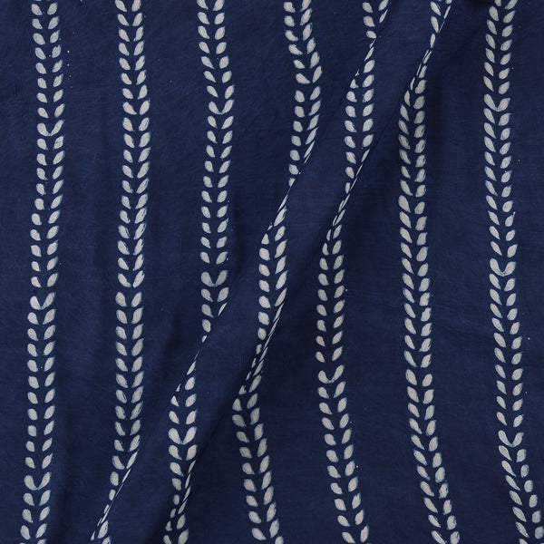 Blue Hand Block Printed Pure Modal Silk Fabric (1 Mtr) Buy, 46% OFF