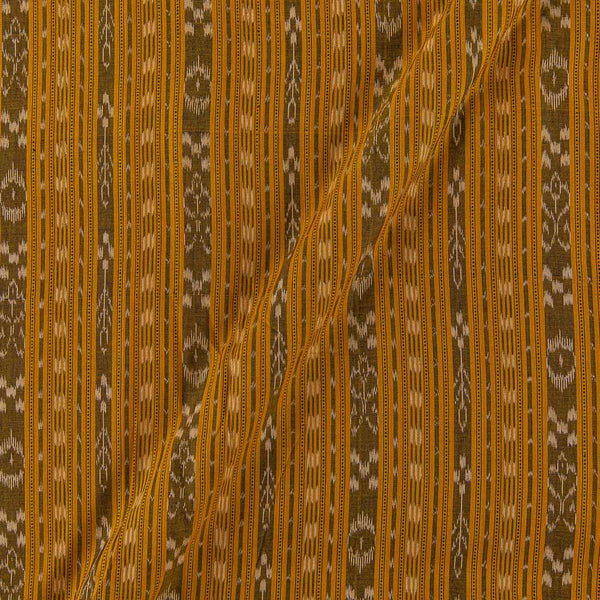 Cotton Sambalpuri Ikat Pattern Mustard Orange Colour Fabric Online 9473AV