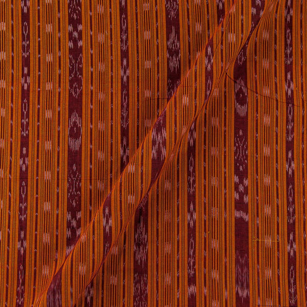 Cotton Sambalpuri Ikat Pattern Orange Colour Fabric Online 9473BE