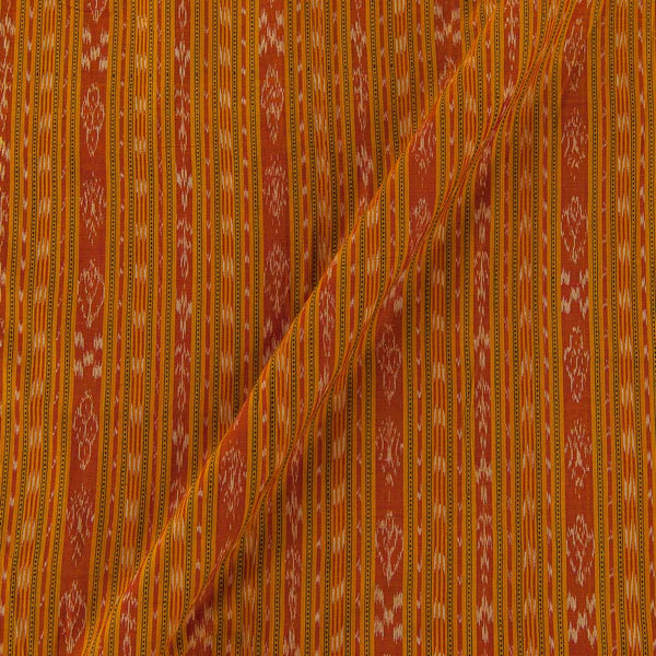 Cotton Sambalpuri Ikat Pattern Apricot Orange Colour Fabric 9473BM