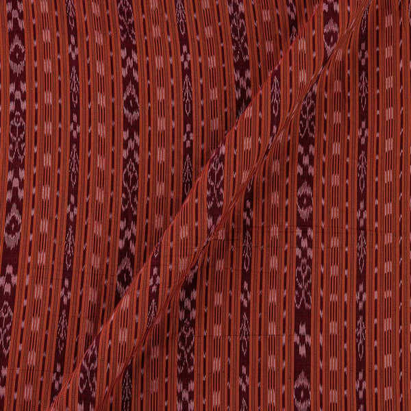 Cotton Sambalpuri Ikat Pattern Brick Red Colour Fabric Online 9473DC