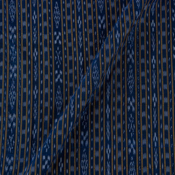 Cotton Sambalpuri Ikat Pattern Electric Blue Colour Fabric Online 9473EI