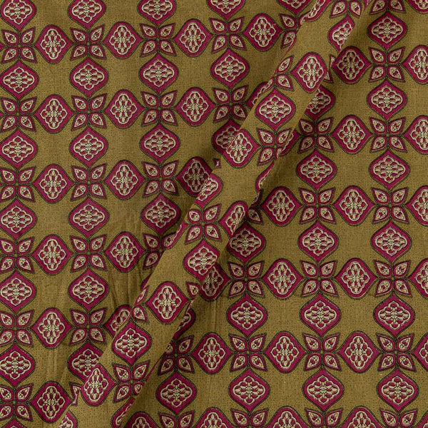 Olive Green Colour Floral Cotton Voil Print Fabric Online 9478Q