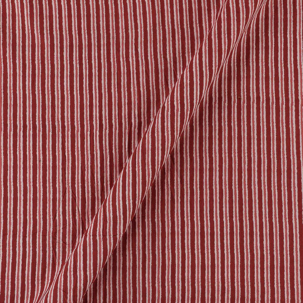 Soft Cotton Maroon Colour Stripes Print Fabric Online 9488AF1