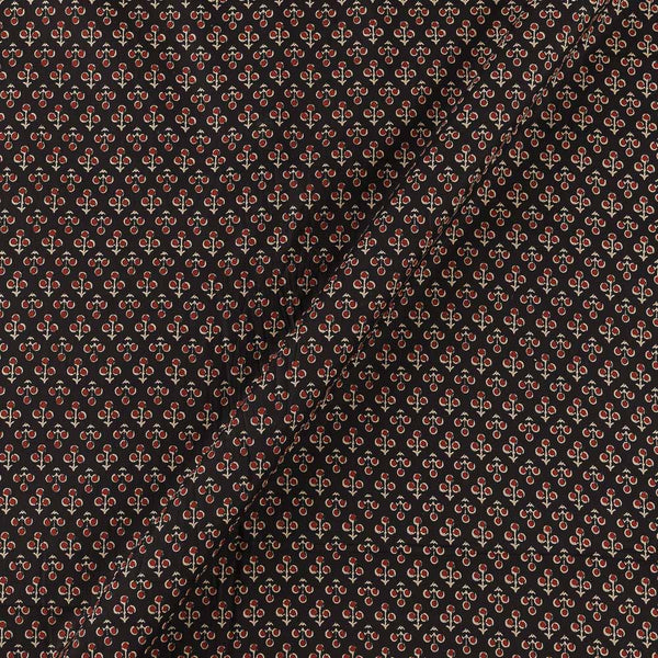 Cotton Carbon Colour Small Floral Print Fabric Online 9501FC2