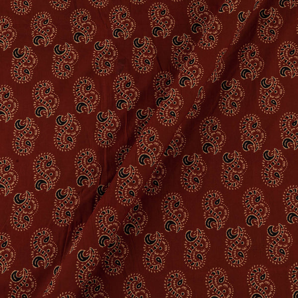 Cotton Maroon Colour Gamathi Inspired Print Fabric Online 9501FO