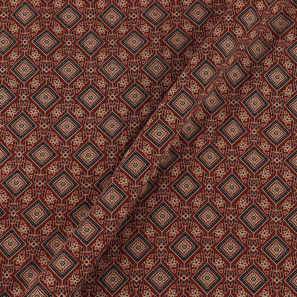 Cotton Maroon Colour Ajrakh Inspired Print Fabric Online 9501FQ2