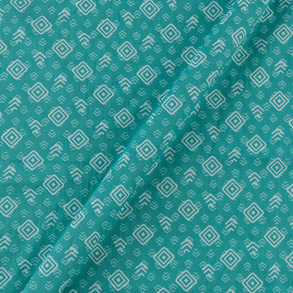 Buy Soft Cotton Mint Green Colour Geometric Print Fabric Online 9503AA