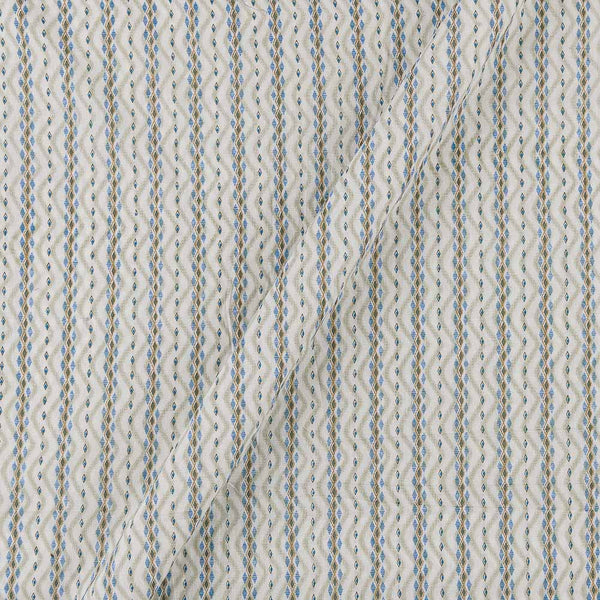 Cotton Off White Colour Gold Foil Geometric Print Fabric Online 9503M