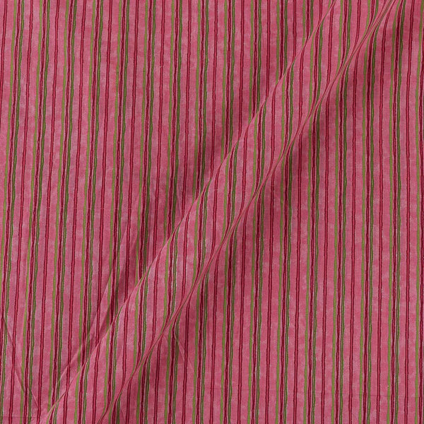 Soft Cotton Pink Colour Stripes Print Fabric Online 9503Q
